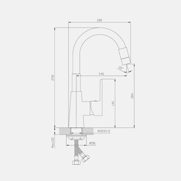 INTER CERAMIC SLAVINA ZA UMIVAONIK ALISADO ZINC/MJED GUN GREY - Slika 5